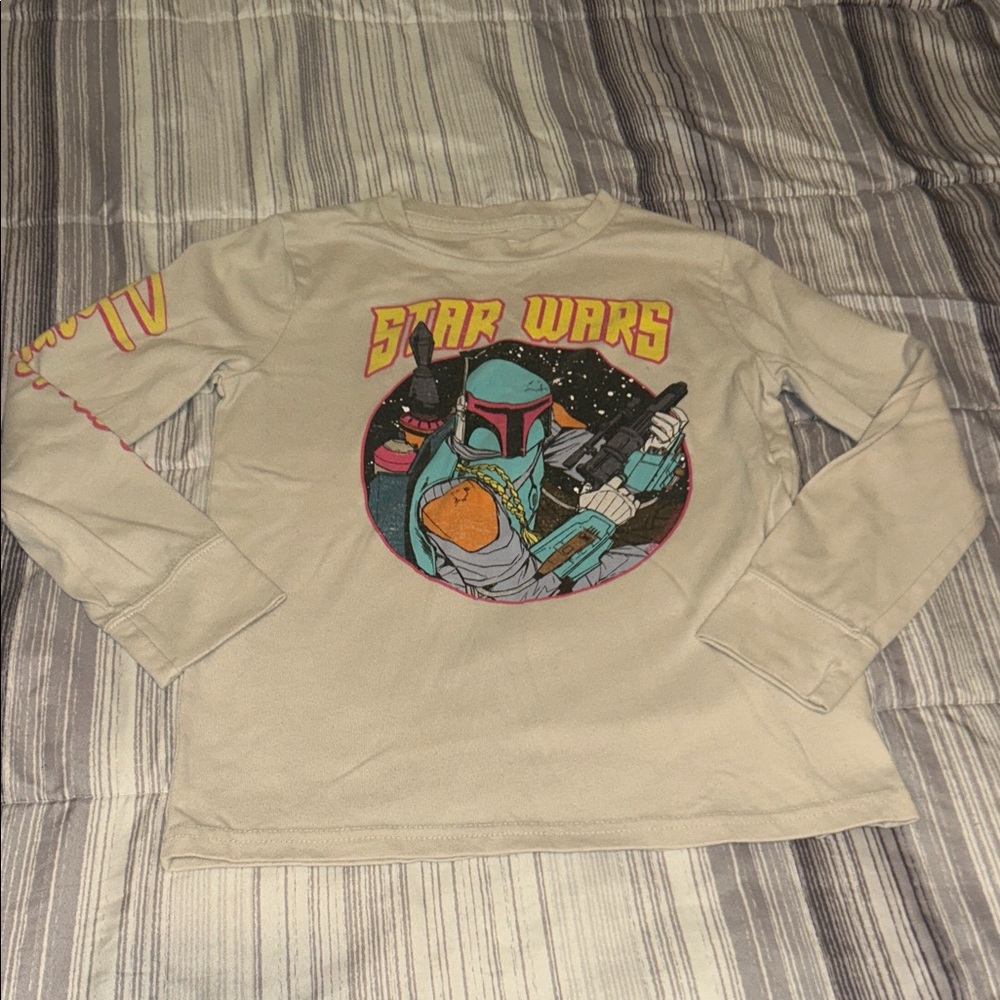 Abercrombie boys Star Wars Kids Long Sleeve Shirt size 7/8 - Cream